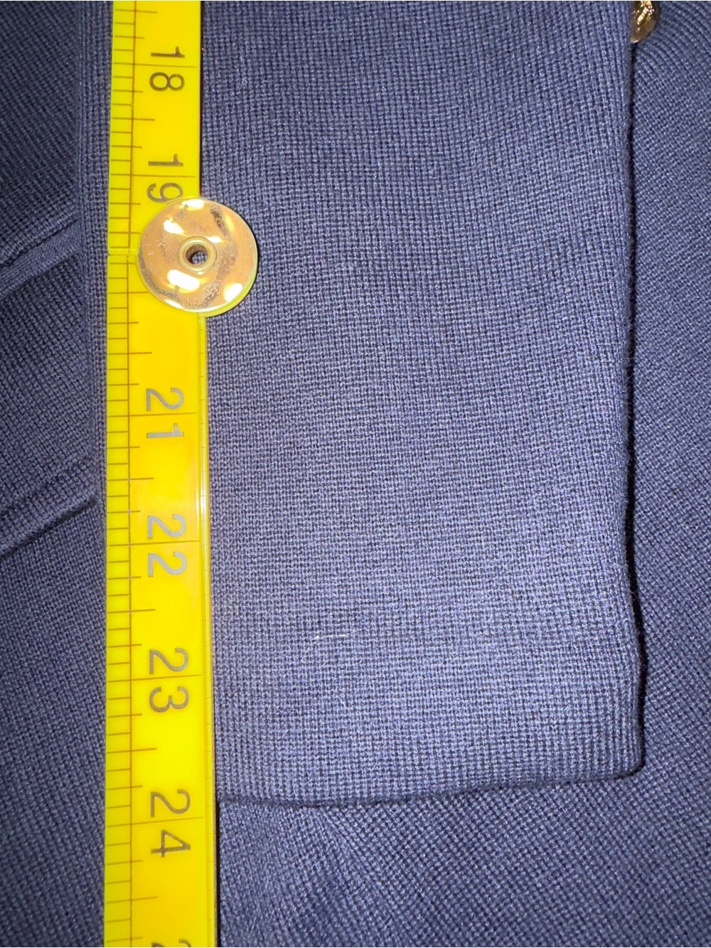 Lauren Ralph Lauren Knit Blazer Suit Jacket Blue Size Large Gold Button - Picture 6 of 11